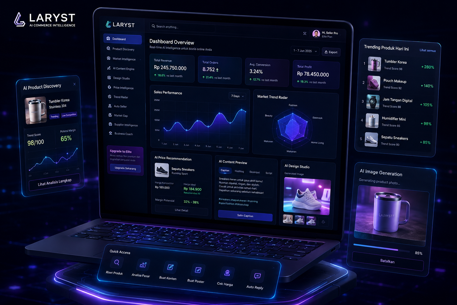 Laryst Dashboard Interface